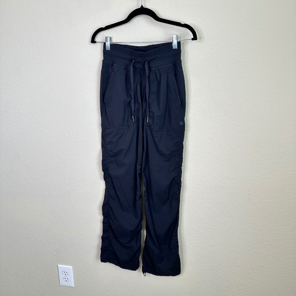 Lululemon Dance Studio Pant III Black Pinstripe Size 2 Yoga Gorpcore Gym